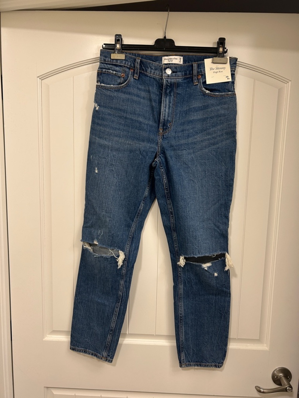 Abercrombie & Fitch Boyfriend Jeans - Medium Blue Distressed